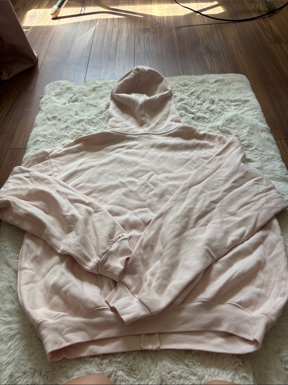 SKIMS Pale Pink Full-Zip Hoodie - Women's Jacket - Picture 3 of 5